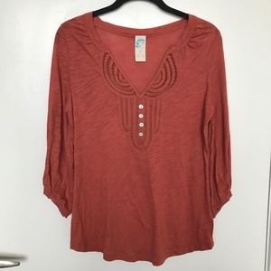 Anthropologie | Burnt Orange Tunic Top
